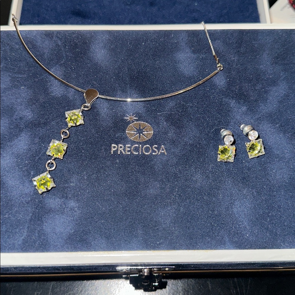 Preciosa 3pc necklace and earring set CZECH crystal